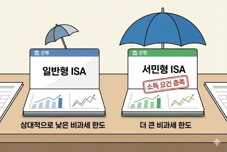  ISA계좌 서민형 일반형 차이, "중개형까지 내 조건으로 바로 판별"