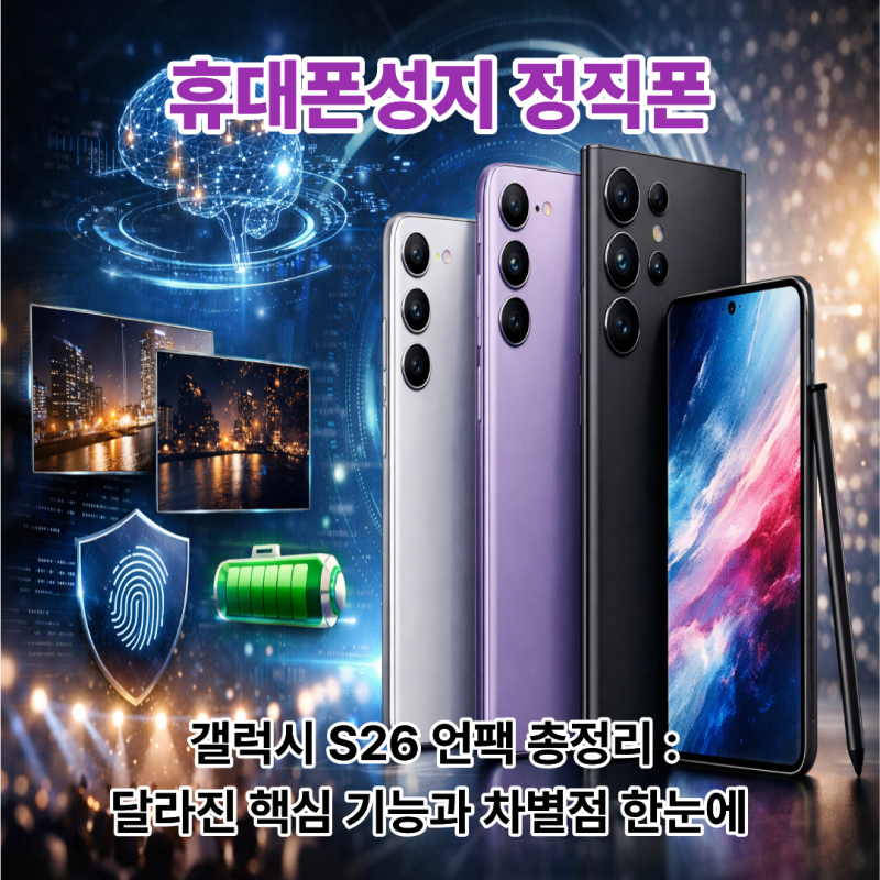 [송탄휴대폰]휴대폰성지 정직폰 갤럭시 S26 언팩 총정리: 달라진 핵심 기능과 차별점 한눈에!