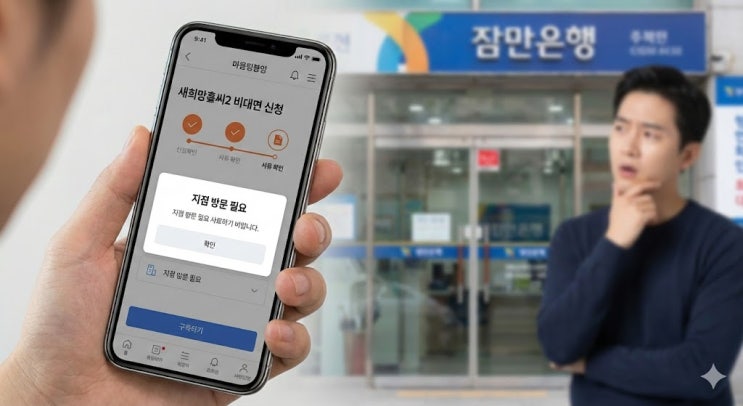  새희망홀씨2 비대면 신청, "앱에서 여기서 막힙니다"