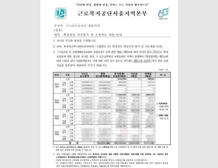  실내건축업 고용산재 정산, 계정과목 이름보다 '실질'이 중요한 이유