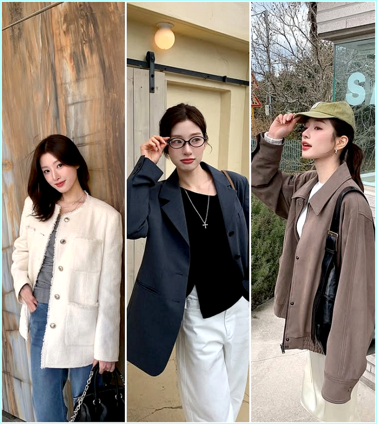  체형 커버 완벽! 배우 신유은의 봄 아우터 3대 코디 공식