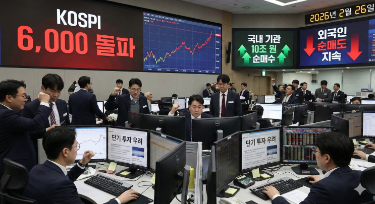  코스피 6000 돌파: 외국인 이탈과 국내 기관 매수