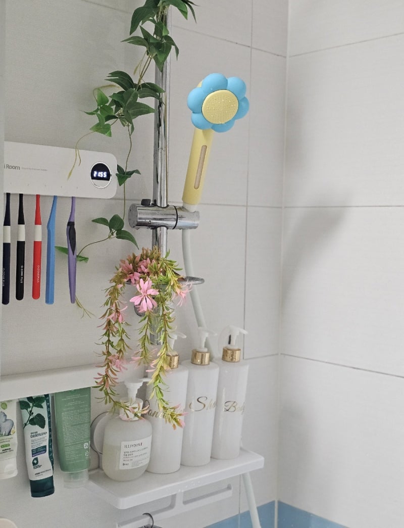 욕실인테리어 위글위글 필터 샤워기 추천 해바라기샤워기헤드 교체 수압 딱 좋아