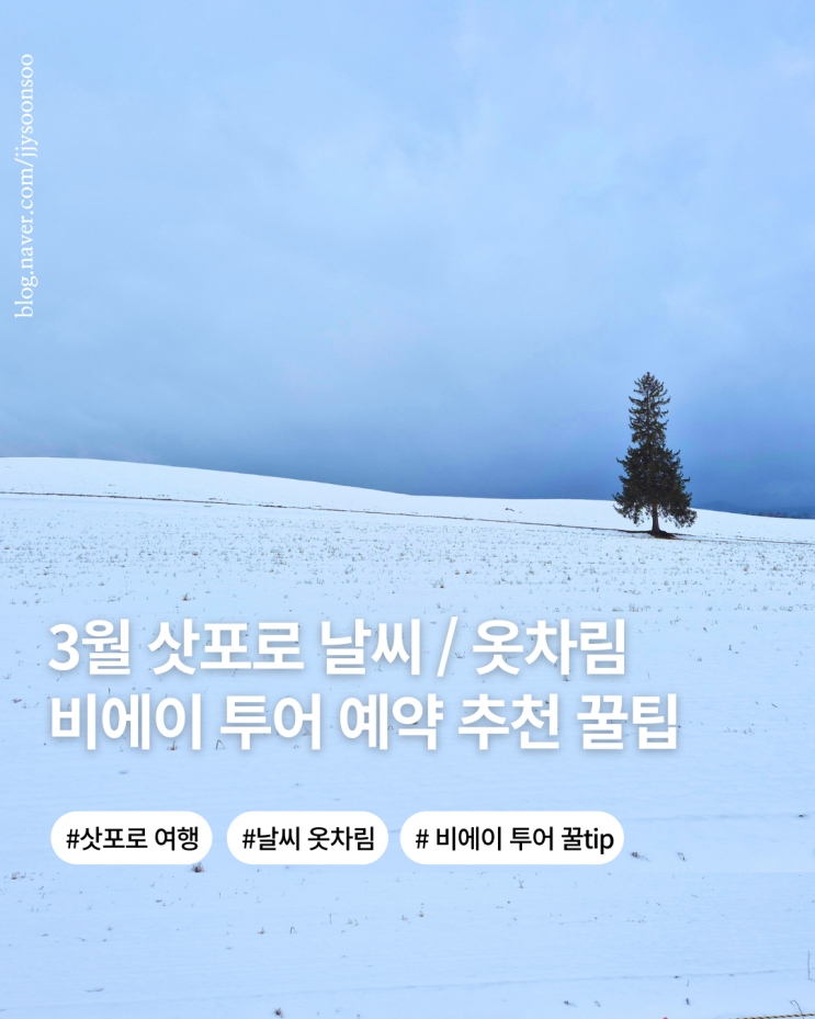  일본 삿포로 여행 3월 날씨 옷차림 비에이 일일투어 예약 추천 투어 꿀팁