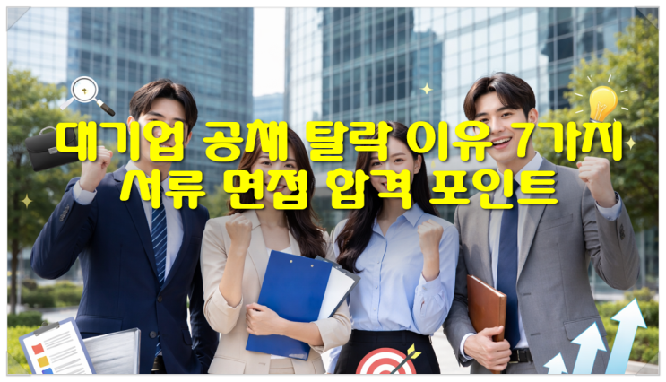  대기업 공채 탈락 이유 7가지 서류 면접 합격 포인트
