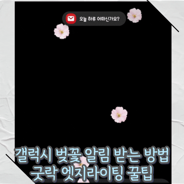  갤럭시 폰꾸 완성 벚꽃 떨어지는 알림 설정 방법[굿락 엣지라이팅 커스텀]