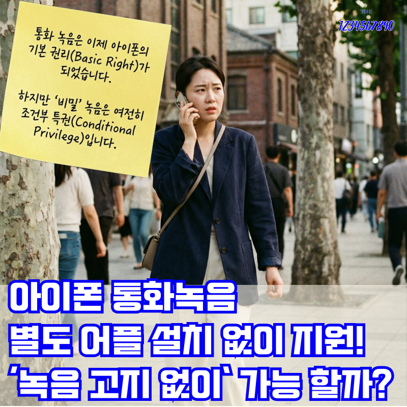 아이폰 통화녹음 별도 앱 설치 없이 하는 방법, 고지 없이 가능할까