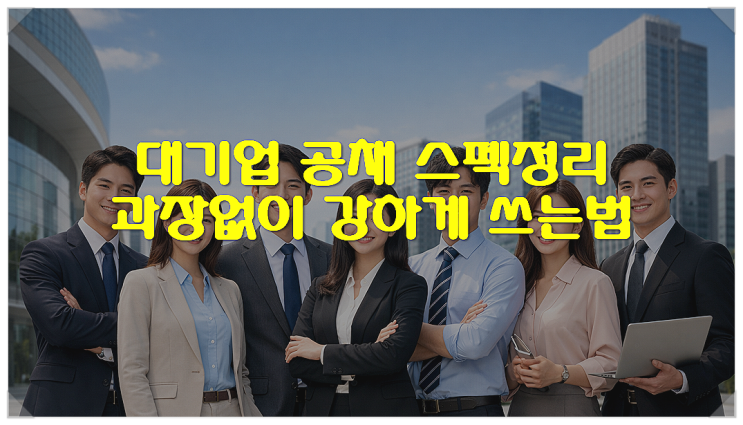 대기업 공채 스펙정리 과장없이 강하게 쓰는법