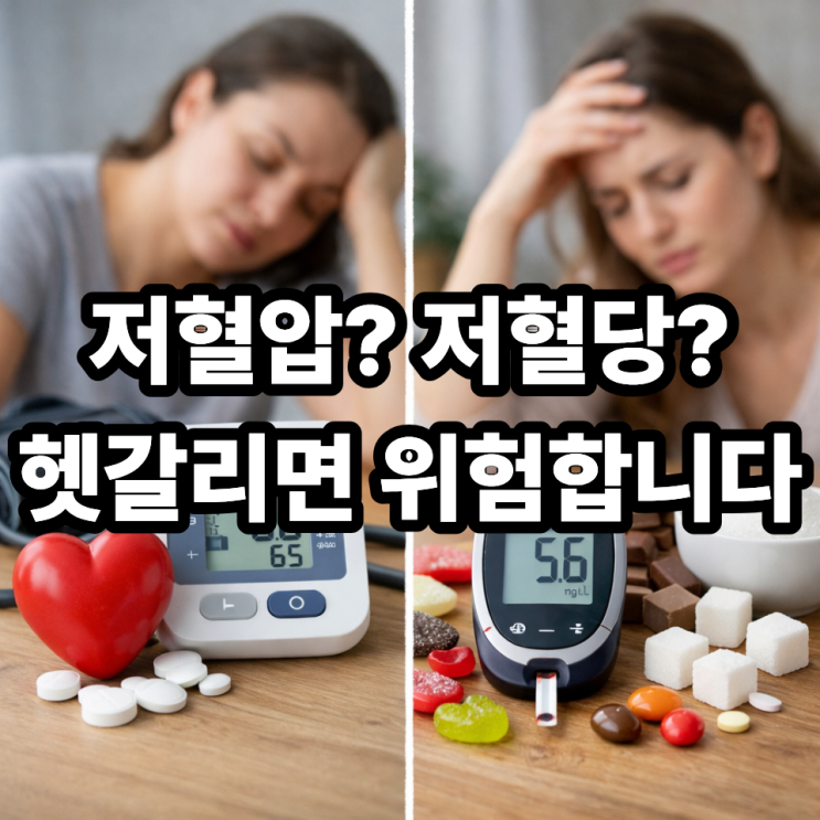  저혈압과 저혈당 차이점 정리  헷갈리기 쉬운 두 증상 완벽 구분