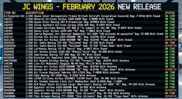 1:200, 1:400 jc wings 프리오더, z2 프리오더, 대한항공 A350-900 HL8746 프리오더 등등