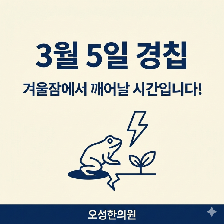  2026년 경칩, 겨울잠 자던 생명이 기지개 켜는 날