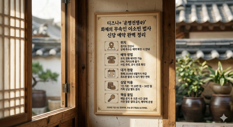 디즈니+ 운명전쟁49 출연, 이소빈 신당 예약 및 대기 현황