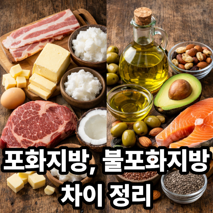   포화지방과 불포화지방 차이 한눈에 정리