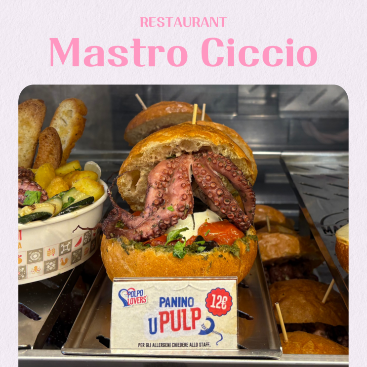  이탈리아 풀리아 여행 바리 문어버거 맛집 추천 Mastro Ciccio