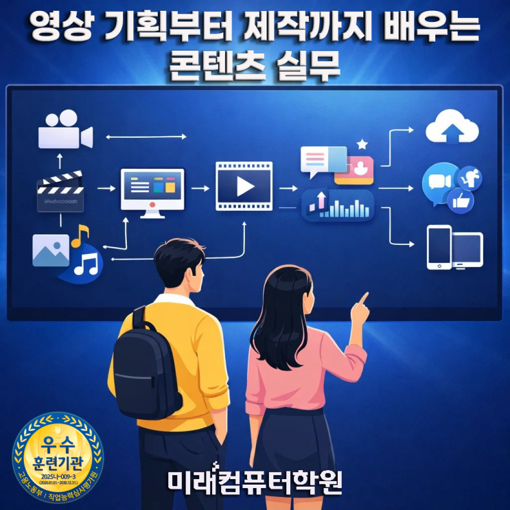  부산 국비지원 유튜브 영상편집 과정! 프리미어프로·애프터이펙트 배우고 모션그래픽까지 완성