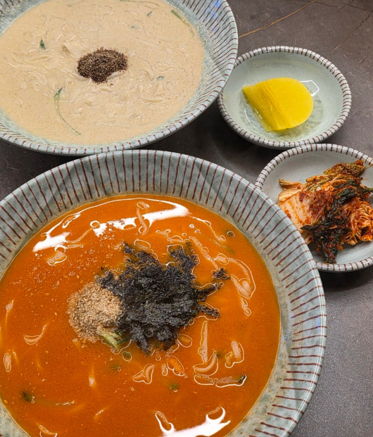  성남 선비칼국수 수정구청점, 식전 보리밥부터 진한 국물까지