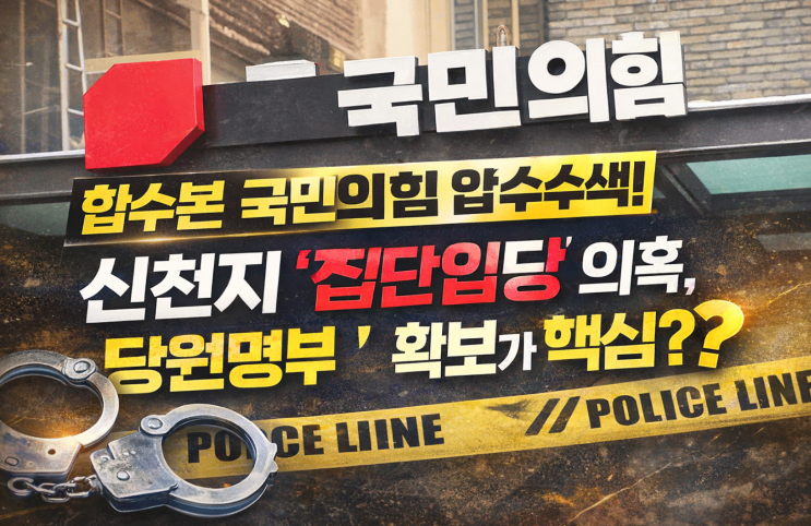 <b>합수본</b> 국민의힘 <b>압수수색</b>! 신천지 ‘집단입당’ 의혹... 