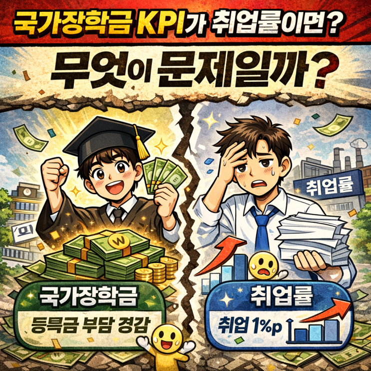  대학은 취업률이 떨어지면 위기다. 그럼 국가장학금은 무엇이 떨어지면 실패일까?