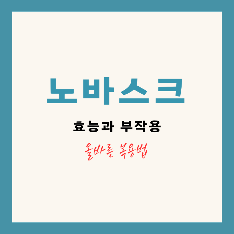 노바스크정 2.5mg 효능과 부작용 올바른 복용법