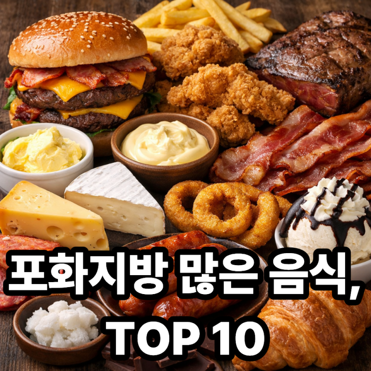   포화지방 많은 음식 TOP 10 한눈에 정리