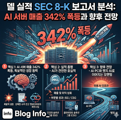  델 실적 SEC 8-K 보고서 분석: AI 서버 매출 342% 폭등과 향후 전망