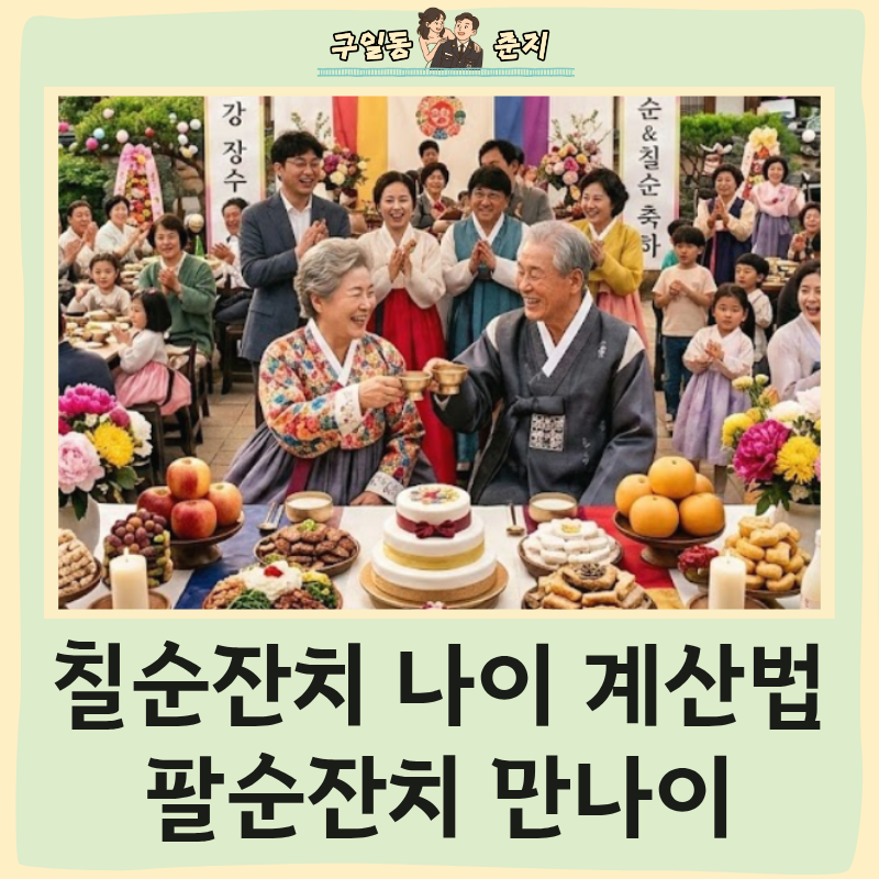 칠순잔치 나이 계산법 팔순잔치 만나이는 몇살 고희 뜻