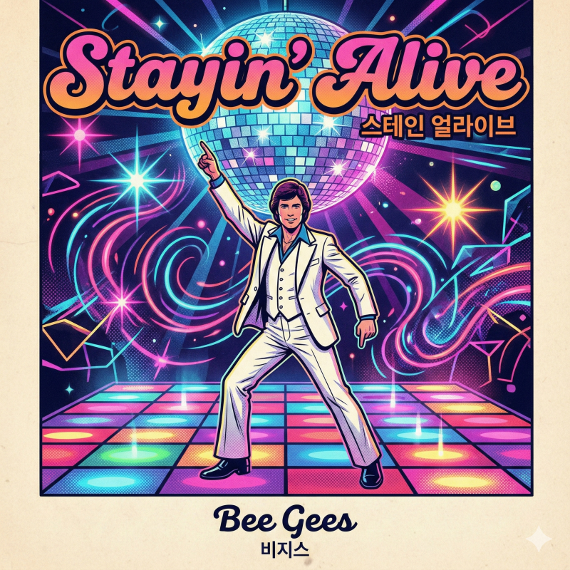 비 지스 Stayin' Alive 한글 발음 가사 | 토요일 밤의 열기 OST 디스코 명곡 따라부르기