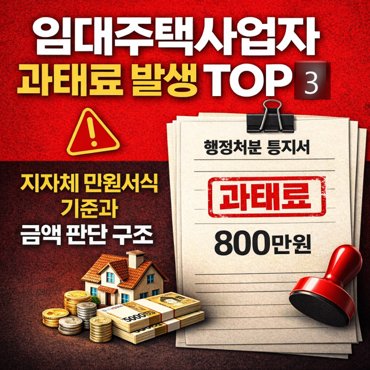  임대사업자 과태료 발생 TOP 3 지자체 민원서식 기준과 금액 판단 구조