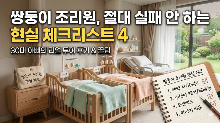  쌍둥이 산후조리원 선택 기준 및 투어 후기, 30대 직장인 아빠의 현실 체크리스트