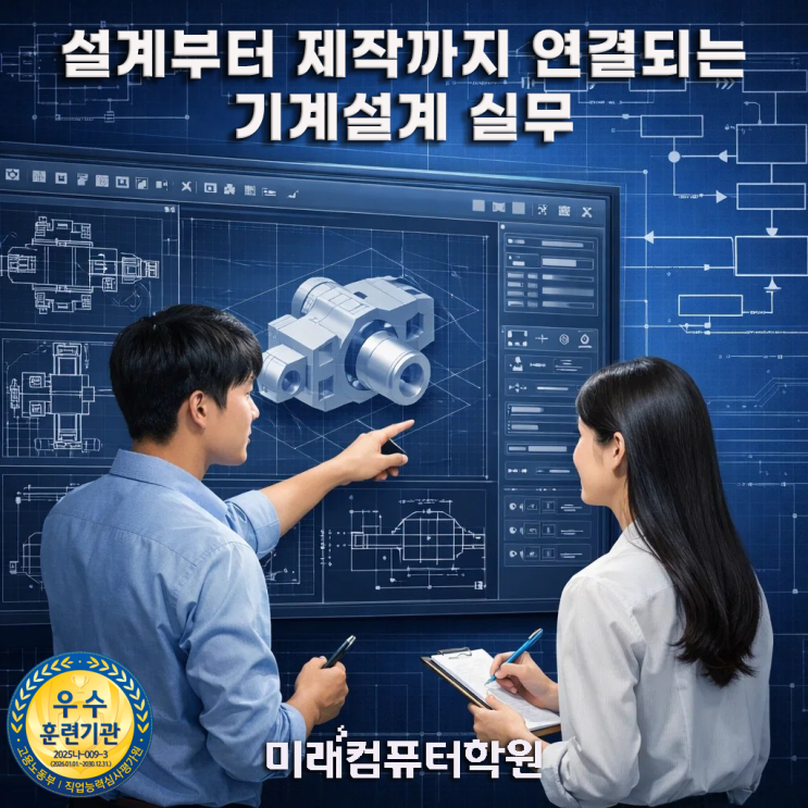   부산, 김해, 양산 국비지원 3D모델링·기계설계 취업과정! AutoCAD·Inventor·CATIA·Fusion 배우고 자격증·포트폴리오까지 완성