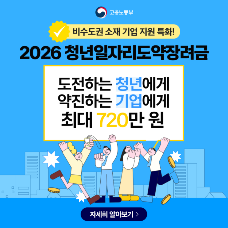  "일만 했는데 720만원이 입금?" 2026 청년 근속지원금 신청자격 & 지역별 정리