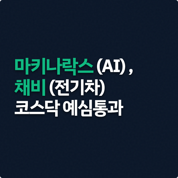  마키나락스, 채비 코스닥 예심통과 체크 (AI, 전기차)