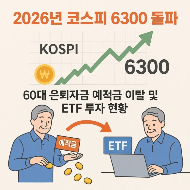  2026년 코스피 6300 돌파, 60대 은퇴자금 예적금 이탈 및 ETF 투자 현황