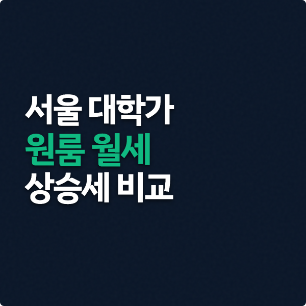  서울 대학가 원룸 월세 (대학별 상승세 비교)