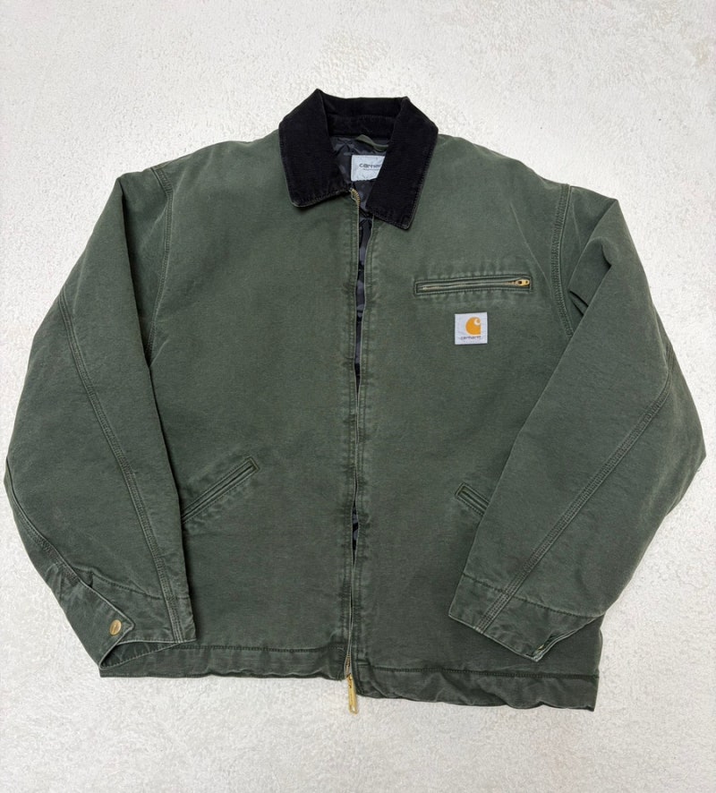 칼하트 윕 OG 디트로이트 자켓 올리브/블랙 스톤 캔버스 (CARHARTT WIP OG DETROIT JACKET OLIVE / BLACK STO....