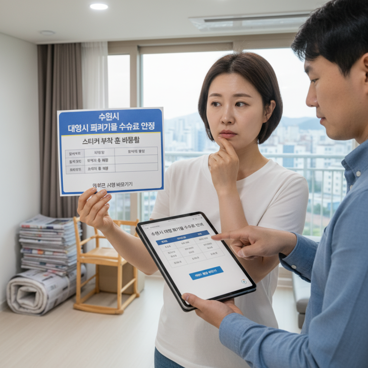  수원폐기물스티커: 수원시 대형 폐기물 스티커 가격표 및 인터넷 발급 방법 완벽 가이드