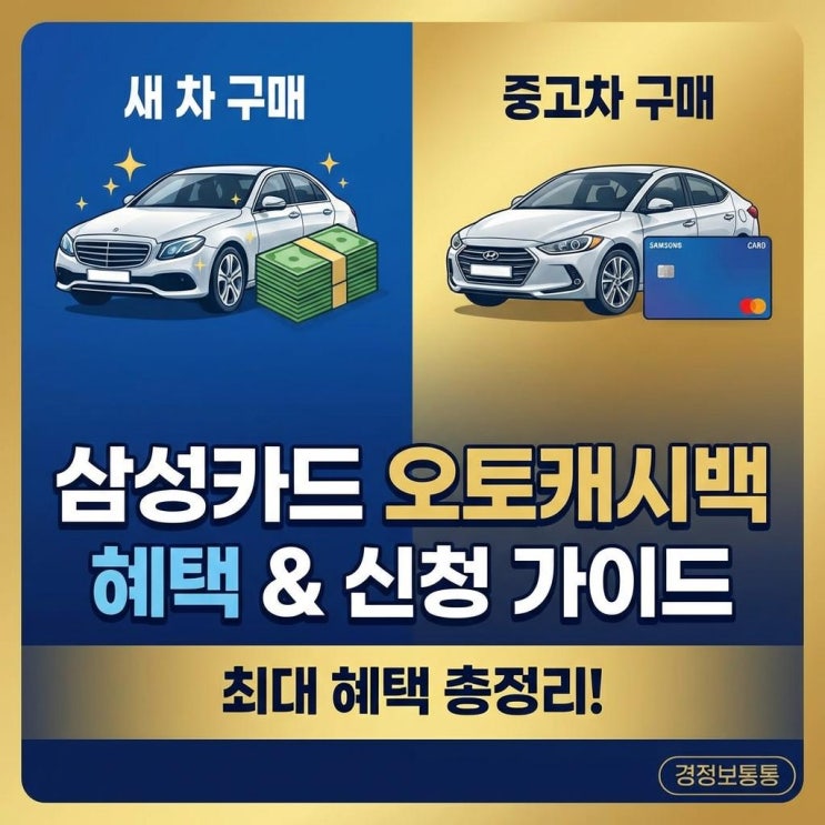  새 차, 중고차 구매 필수 꿀팁! 삼성카드오토캐시백 혜택 및 신청 방법 완벽 가이드