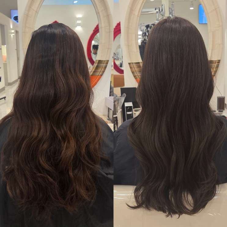  송도 미용실 추천 염색맛집이라길래 가봤는데 컬러상담이 이렇게 다를줄은 애쉬브라운염색 송도헤어샵 마끼에 타임스페이스용실