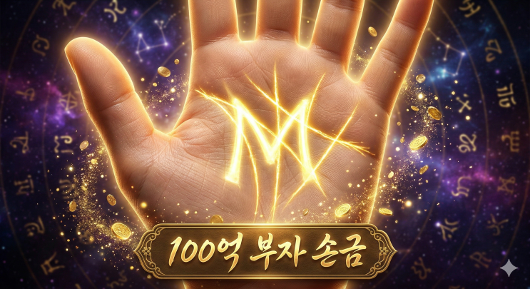  부자 손금, 내 손바닥에 '이 모양' 있으면 100억 벌 팔자입니다 (M자 손금)