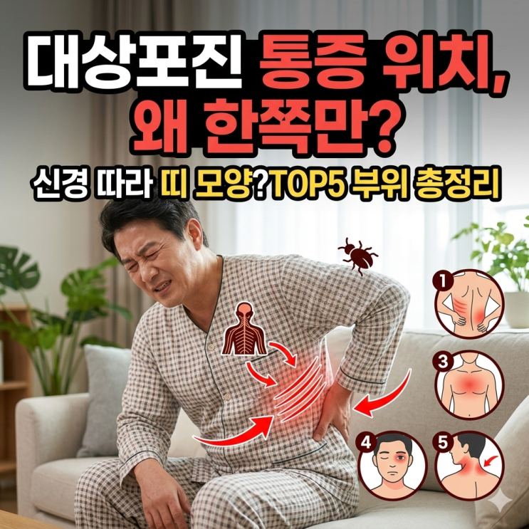  대상포진 통증 위치, 왜 몸 한쪽만 아플까요? 신경 따라 나타나는 이유
