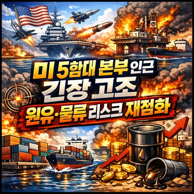 ️ 바레인 <b>미 5함대 기지</b> 피격설 중동 위기, 해상로로 번지나