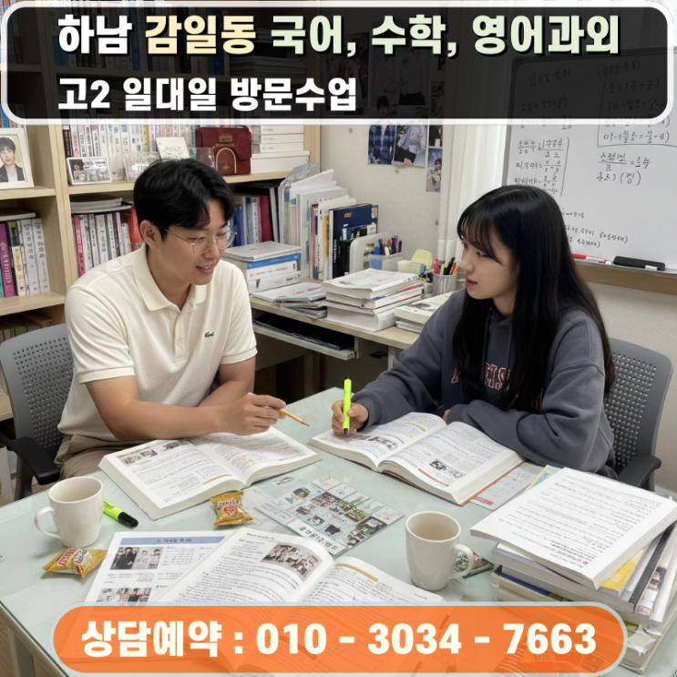 하남 감일동 방문과외 고2 국어 영어 수학 중간고사 대비 학습법