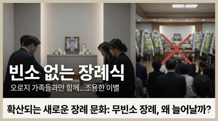  무빈소 장례식이 급성장?하고 있다 합니다. 이젠 장례문화도 바뀌나 봅니다. 무빈소장례식 의미와 변화 이유를 알아봅니다.
