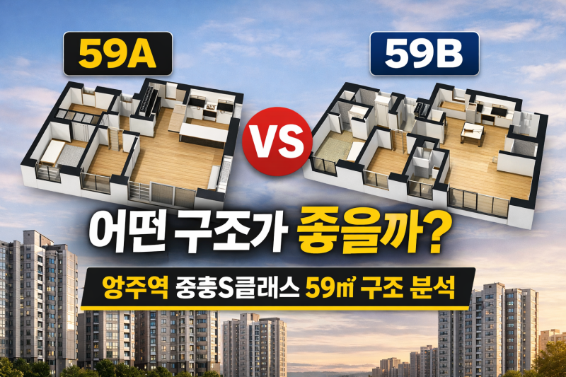 양주역 중흥S클래스 59A·59B 구조 차이 비교 (어떤 타입이 좋을까)