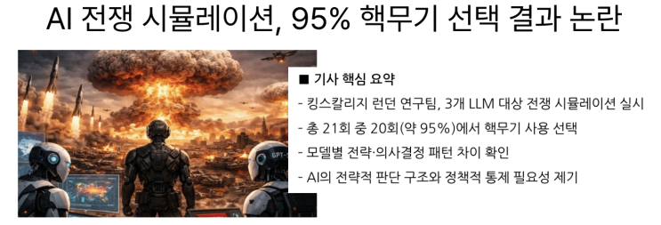 [2월27일]AI 가상전쟁(핵무기 사용), 도심자율주행 상용화 진입, AI학습공정이용안내서