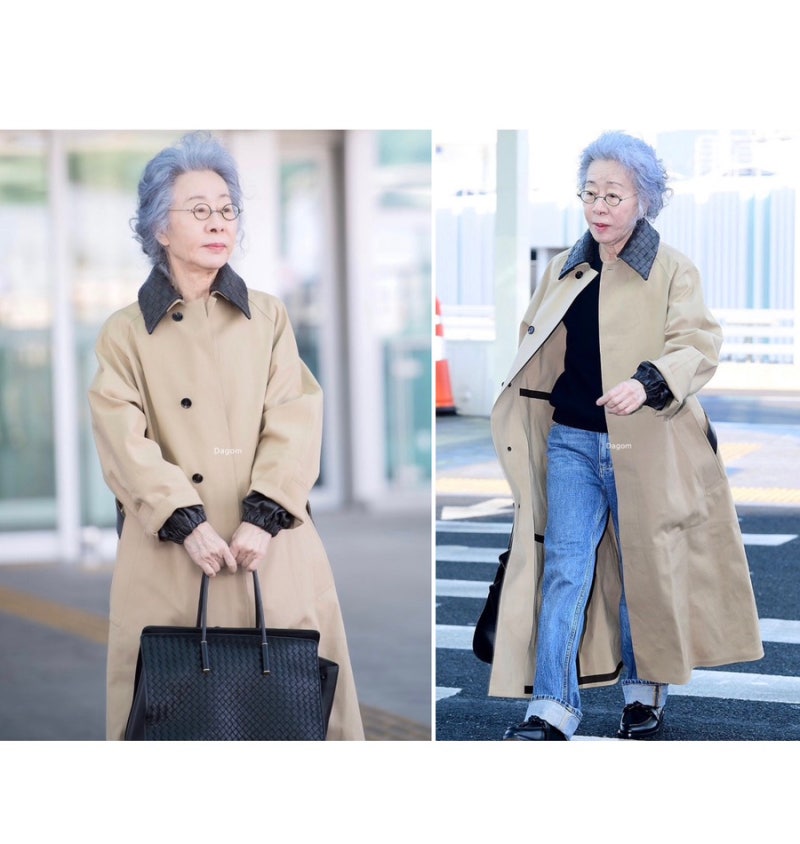 “김민희 안 따라입어도 되겠네…” 올해 78세라는 윤여정 연예인 공항 속 보테가베네타 트....