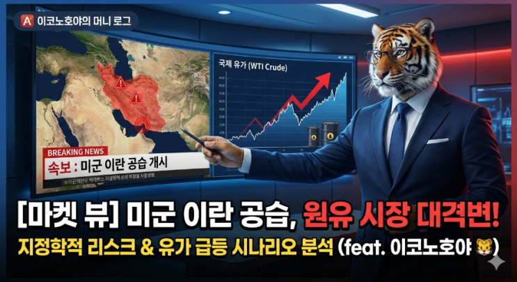 [마켓 뷰] 미군 이란 공습 개시 팩트 체크: 중동 지정학적 리스크 및 국제 유가 파급 효과 분석