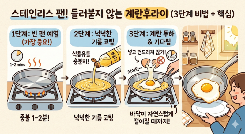 스테인레스 후라이팬 장단점과 사용법