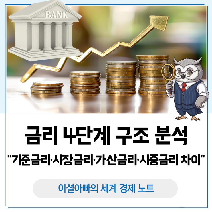  금리 4단계 구조와 글로벌 시사점: 기준금리·시장금리·가산금리·시중금리 차이 정리