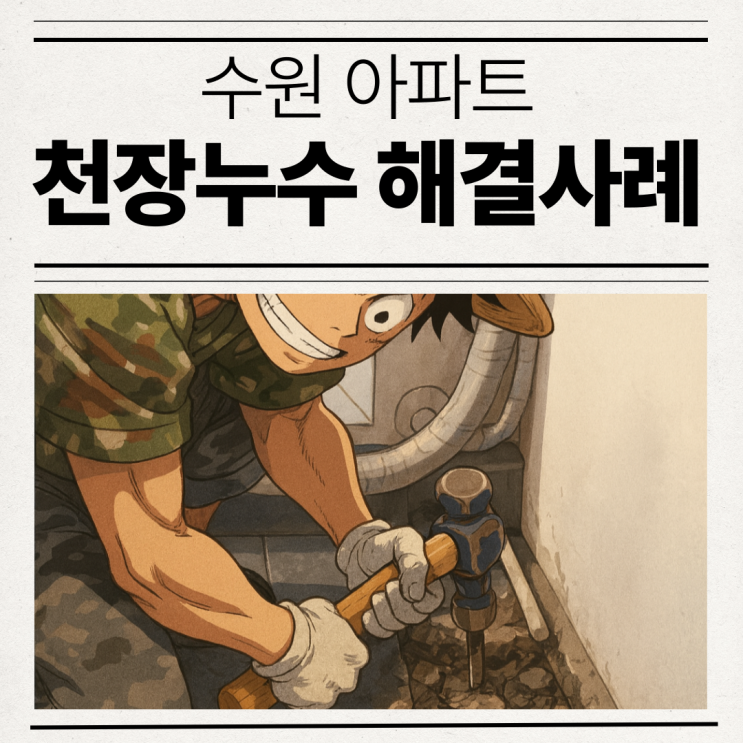  수원 아파트 천장 누수  아랫집 베란다 우수관 방수공사 후기